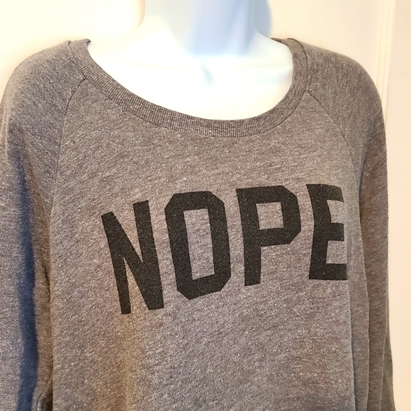 torrid Tops - Torrid Casual Grey "Nope" Sweatshirt Size 0X Loose Fit